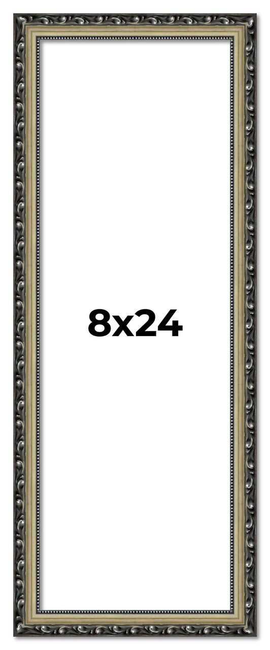 8x24 Museum-Quality Picture Frame with UV-Resistant Acrylic & Acid-Free Backing, Available in 4 Finishes - Gold, Silver, Bronze, and Black